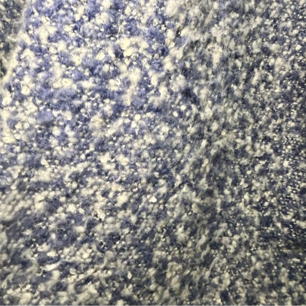 Do Everything In Love Chunky Knit Blue & White Long Line Fringe Scarf w/ Pockets
